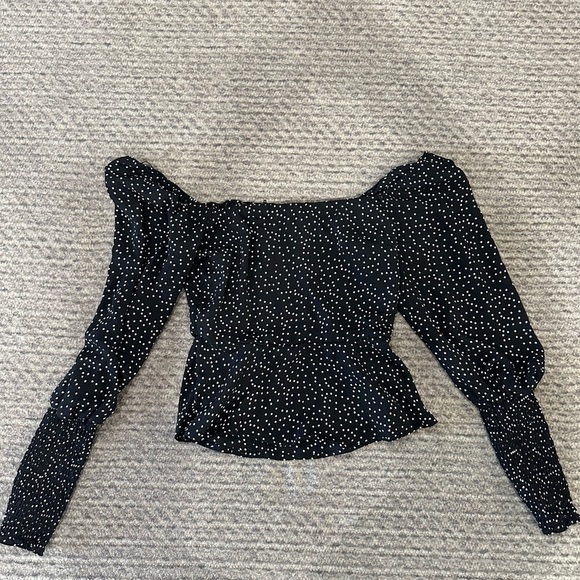 MI AMI Black/White Polka Dot Crop Top, like new! - Picture 1 of 5